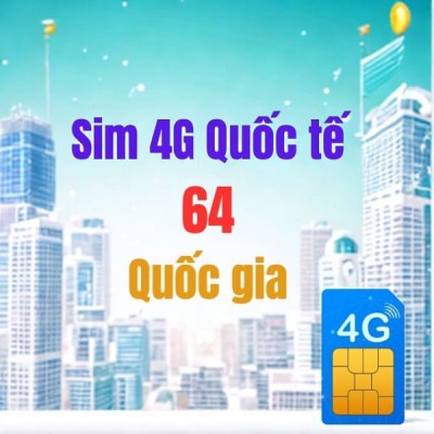 SIM 4G Quốc Tế  - 64 Quốc Gia - 1GB/Năm