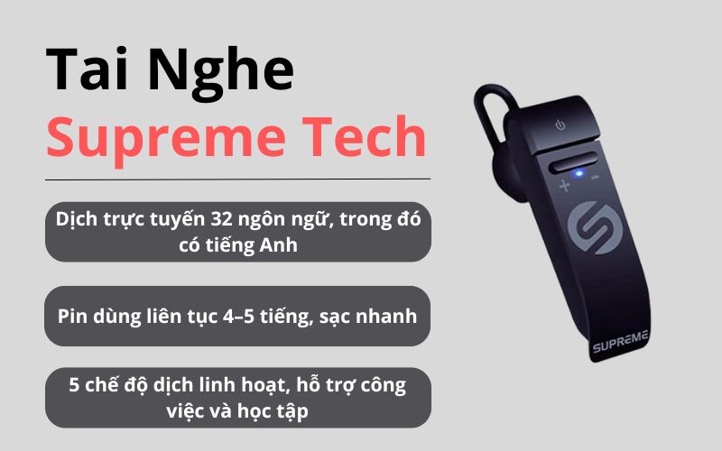Thiết Bị Phiên Dịch Đeo Tai Supreme Tech